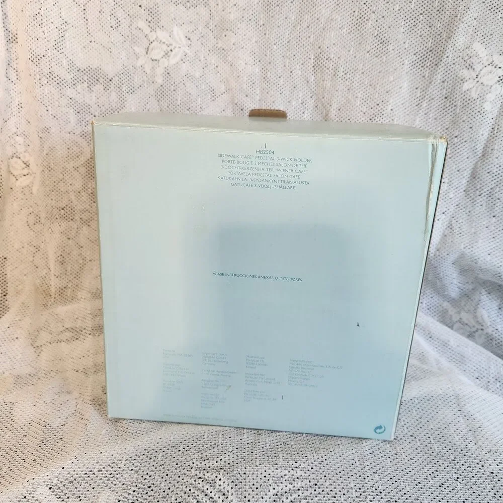 PartyLite Sidewalk Cafe Pedestal 3 Wick Candle Holder HB2504